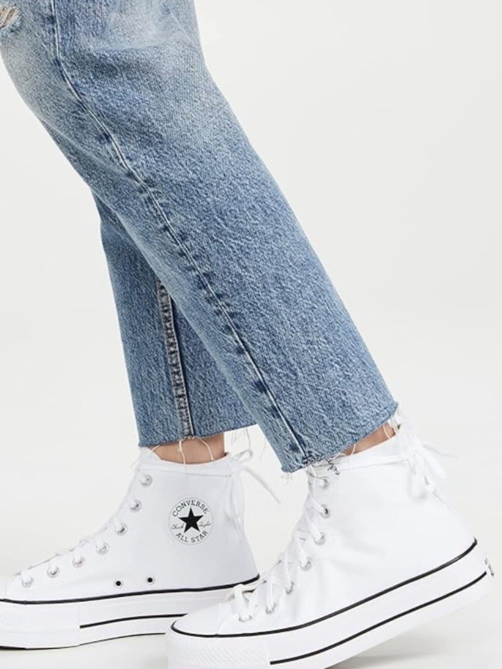 Converse Women’s White High-Top Canvas Jeans Sneakers